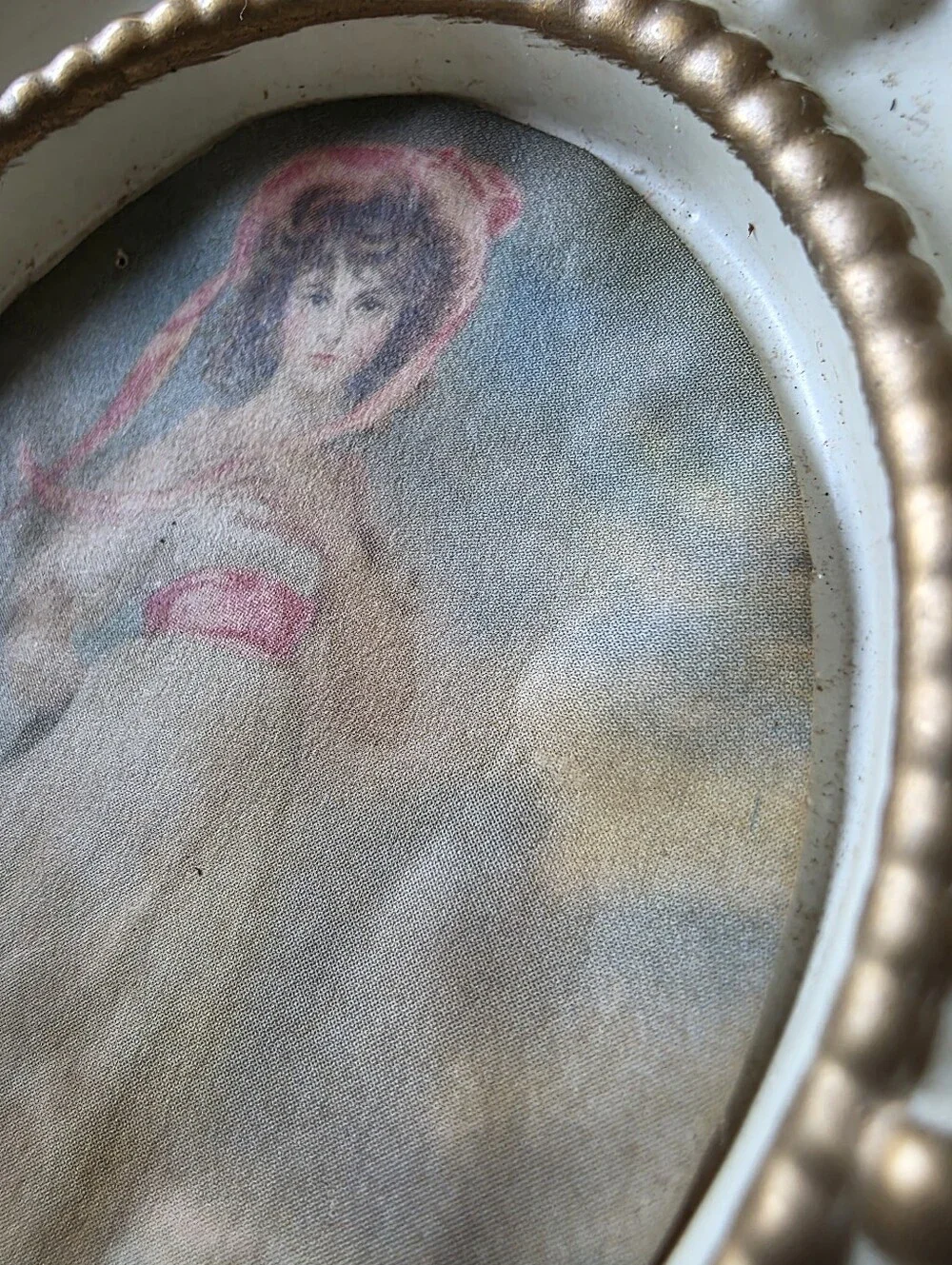 Set Of 3 Vintage Style French Provincial Ornate White Gold Frame Pictures
